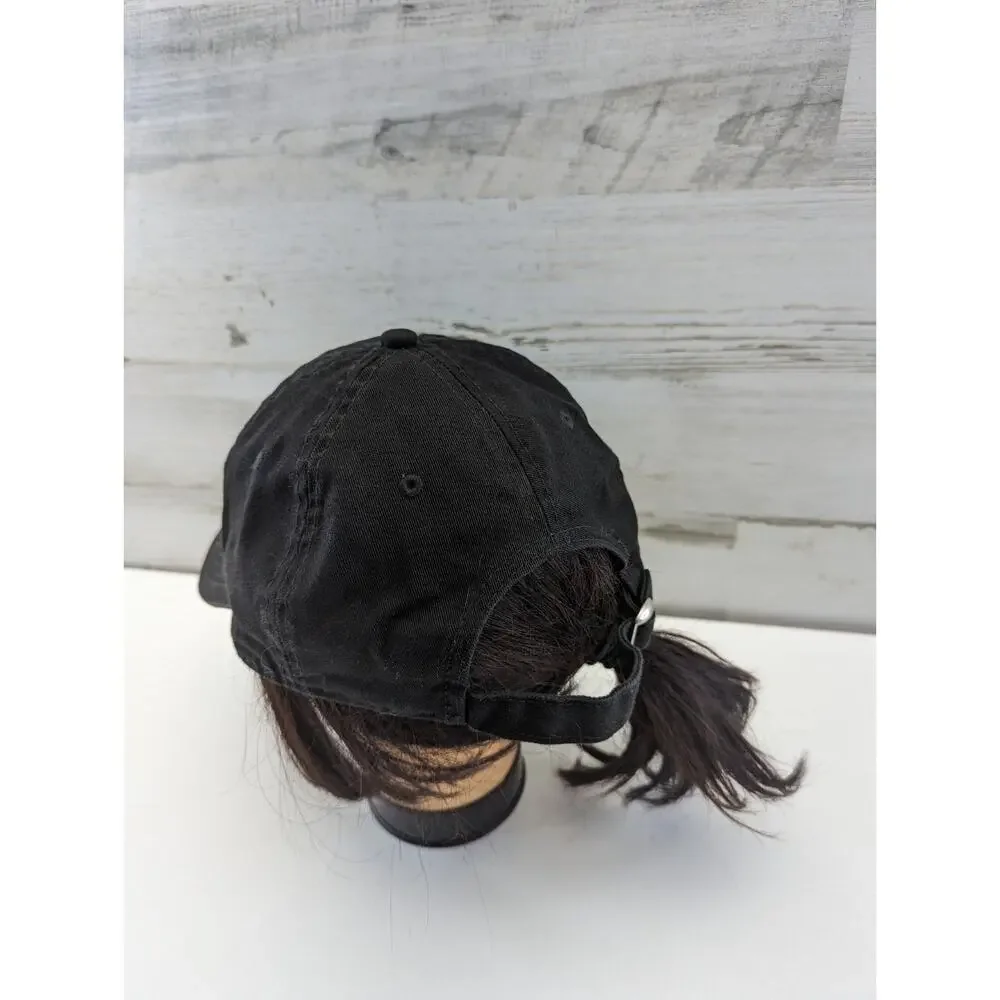 Monkey Smoking A Doobie Black and White Embroidered Strap Back Hat Black Cap‎